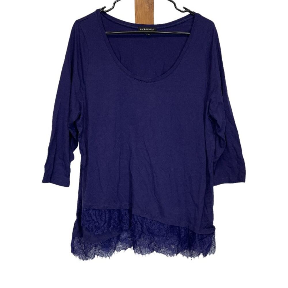 Lane‎ Bryant Purple Short Sleeve Scoop Neck Top Size 14/16